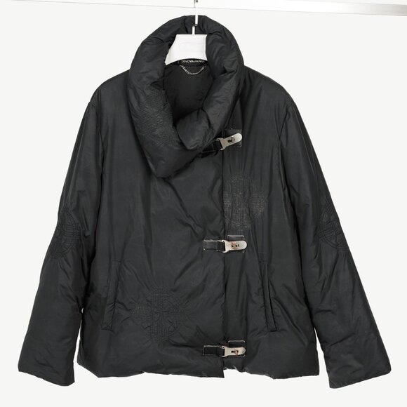 Dino Valiano Black Quilted-Medallion Down Jacket - Picture 1 of 14